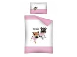 Pościel dla dzieci do łóżeczka - biała, różowa, czarna, brązowa - 100x135 cm - Dog 15 B - Detexpol
